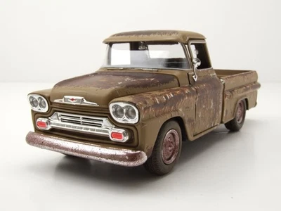 Chevrolet Apache Fleetside Pick Up 1958 Marrone Invecchiato 1:24 MotorMax - Immagine 1 di 4