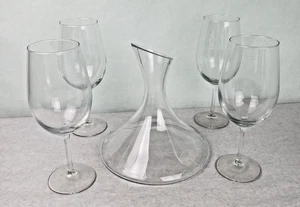 Vintage Libbey Vinyard Reserve Decanter & 4 Wine Glass Set - Picture 1 of 11