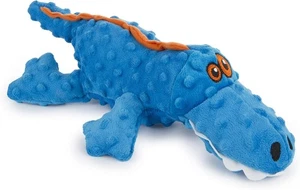 Juguete de peluche chirriante para perro goDog Gators, tecnología de protección masticable - azul, grande - Imagen 1 de 9
