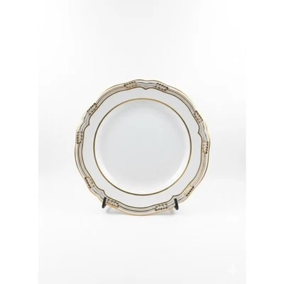 Plato de postre para ensalada Spode SHEFFIELD R568 porcelana fina de hueso 8" borde dorado Foto 1 de 3