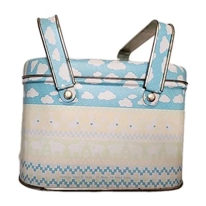 Vintage Potpourri Presse Blumen Behälter mit Griffen kleiner Picknickkorb 6"  - Bild 1 von 7