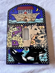 De colección ¡Todo encendido! Interruptor de luz de cerámica Arca de Noé Orca Jirafa Leones - Imagen 1 de 4