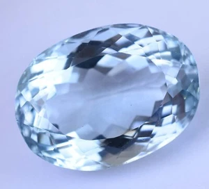 29.90 CT Naturale Namibia Jeremejevite Perfetto Certificato Taglio Ovale Sfuso - Picture 1 of 7