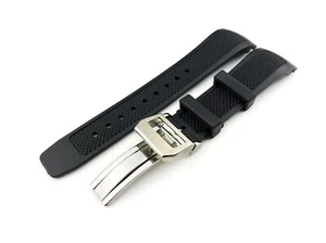 22 mm schwarz Kautschuk/Silikon Armband/Bandschließe passend für IWC AQUATIMER Uhren + Pins - Bild 1 von 7