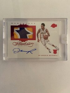 2015-16 Panini Flawless Ruby D'Angelo Russell RPA RC Patch AUTO 13/15 Sealed