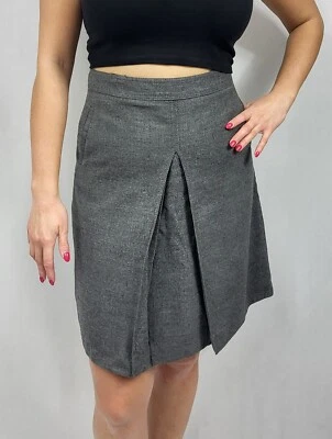 Falda Plisada Gucci Lana Cachemira Gris Hecha en Italia Diseñador IT 44 US 8 Foto 1 de 4