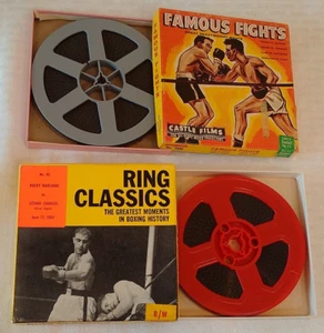2 Vintage Boxing 8mm Film Reel Lot Famous Fights Ring Classics Marciano Louis - Picture 1 of 1