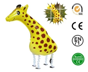 Giraffe Balloon Walking Pet Animal Airwalker Foil Helium Jungle Parties Toys - Picture 1 of 8