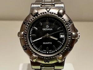 VINTAGE NICE SPORT DIVER STYLE LADIES SWISS QUARTZ WATCH "GROVANA" - Picture 1 of 10