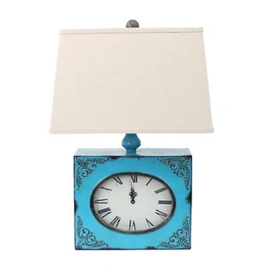 7 X 7 X 22 Blue Vintage Metal Clock Base - Table Lamp - Picture 1 of 5