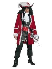 Adult Authentic Pirate Captain Hook Style Deluxe Fancy Dress Costume & Hat