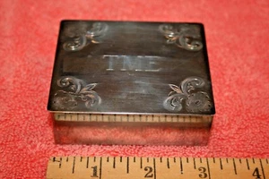 Vintage Sterling Handmade Trinket Vanity Box engraved TME - Picture 1 of 7