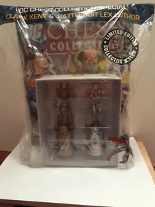 EAGLEMOSS DC CHESS COLLECTION CLARK KENT & BATTLESUIT LEX LUTHOR METALLIC FIGURE - Picture 1 of 2