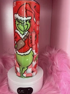 Red Grinch Boogie Christmas 20oz Stainless Steel Tumbler - Picture 1 of 3
