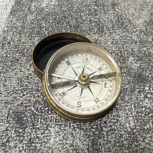 Antique Brass Pocket Compass Made By Short Mason London England - Picture 1 of 6