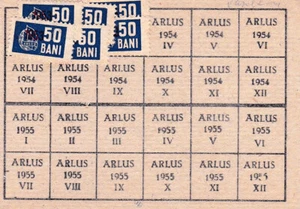 Rumania, 1954, amistad rumano-soviética, tarjeta ARLUS - estampillas fiscales de ingresos - Imagen 1 de 2