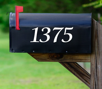 SET OF 2 Custom Mailbox Numbers Vinyl Decals / Stickers - Choose Size & Color - Image 1 of 3