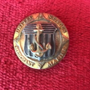 Vintage WWII Sterling Silver United States Merchant Marine Badge VGC - Picture 1 of 3
