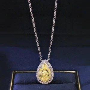 Charm 2 Colors Cubic Zirconia Necklaces Pendants Women 925 Silver Jewelry - Bild 1 von 6