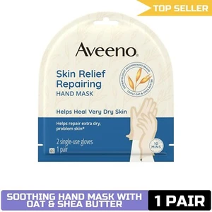 Aveeno Skin Relief Repairing Hand Mask Gloves for Very Dry Skin - Picture 1 of 9
