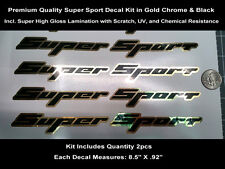 RS SS Super Sport Decal Kit  2pcs Camaro Rally Sport Gold Chrome Hood Scoop 0114
