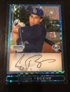 2009 Bowman Chrome CODY ROGERS 1st Bowman Black Xfractor Rookie #d 91/199! RAYS - Picture 1 of 2