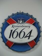 Plaque Métal Avec Forme Pour Chapa. Bière Kronenbourg 1664. 42 Cms. Diamètre