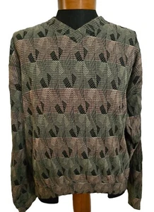 JHANE BARNES Vintage-Wearable Art Masterpiece - Light Pullover V-neck Sweater-XL - Picture 1 of 13