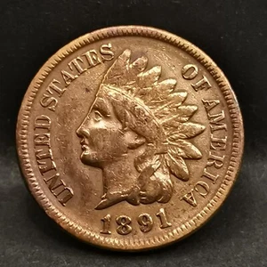 1 CENT INDIAN HEAD 1891 USA / TETE D'INDIEN - Picture 1 of 3