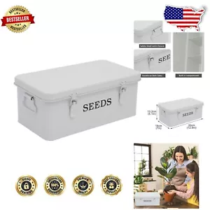 4-Compartment Seed Packet Container - Vintage Metal Storage with Safety Locks - Picture 1 of 8