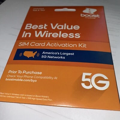 Sim Card 4G - 5G Bring Your Own Phone To Boost Mobile For iPhone & Android - Image 1 of 3