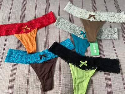 Honeydew Intimates Lace Trim Thong - Pack of 5 - Image 1 of 4