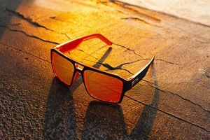 UNIT Vault Men's Sunglasses - Black/Orange | UV Protection | Strong & Light - Picture 1 of 7