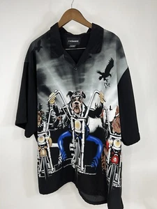 No Boundaries Camp Lounge Motorcycle hogs Bull Dogs Men Size XXL 50/52 - Picture 1 of 3