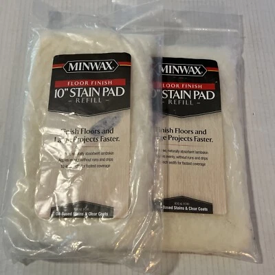 2-Minwax Floor Finish Stain Pad 10" Refill  Lint Free Absorba Lambskin 427130100 - Image 1 of 2