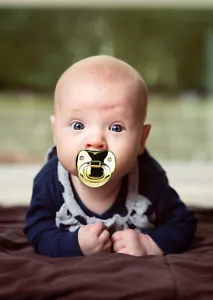 Excalibur Billy Bob Original Gold Baby Pacifier BPA Free with Orthodontic Nipple - Picture 1 of 3