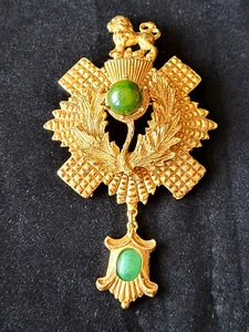 Vintage VANS AUTHENTICS Brosche Anstecknadel Anhänger mit grünen Steinen nummeriert 3287 RAR - Bild 1 von 9