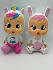 Lote de 2 muñecas Cry Babies 5" Magic Tears "Dreamy" Rainbow Unicorn And Coney Bunny - Imagen 1 de 3