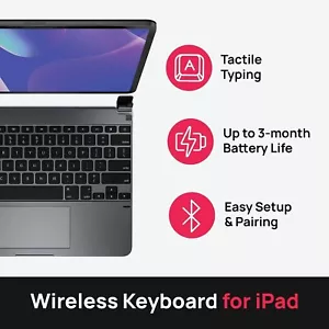 Brydge BRYTP6022 Pro +12.9 Magnetic cover Wireless Keyboard W/Trackpad iPad Pro - Picture 1 of 6