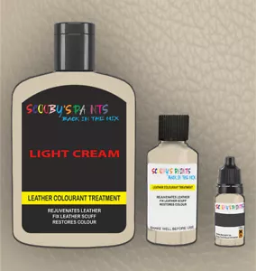 Leather Repair Paint Dye Restoring Colour scratches LIGHT CREAM PARCHMENT BEIGE - Picture 1 of 5