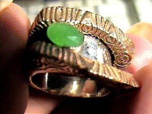 SMARAGD SILBER RING 7 NATUR 925 STERLING HANDARBEIT UNIKAT - Bild 1 von 5