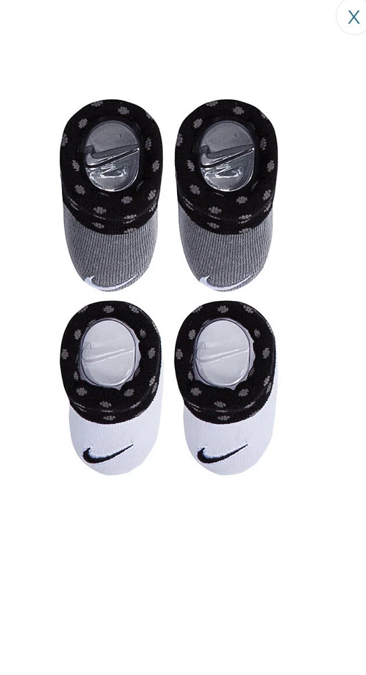 Nike Grey And White Baby Socks Booties 0-6 Months New In Box - Image 1 of 1