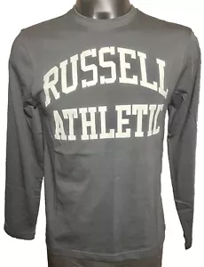 T-shirt uomo manica lunga nera taglia XS Russell atletica iconica girocollo nuova con etichetta - Foto 1 di 10