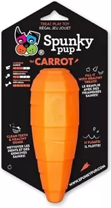 Dog Toy, Treat holder, plastic carrot play toy Chewer that bounces by Spunky Pup - Picture 1 of 2