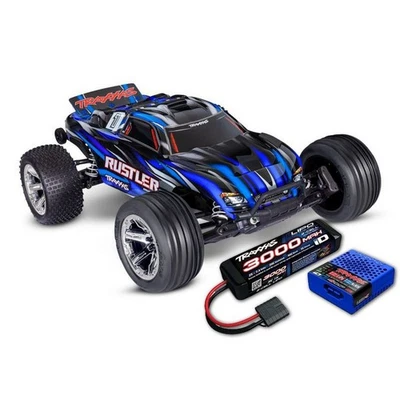 Traxxas 37354-4-BLUE Rustler Brushless BL-2S ST 1:10 RTR clipless blau Spar Set - Bild 1 von 2