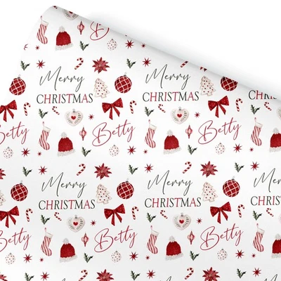 FIVE STAR PARTY Personalised Gift Wrap, Christmas Wrapping Paper, Fun, Wife Gran