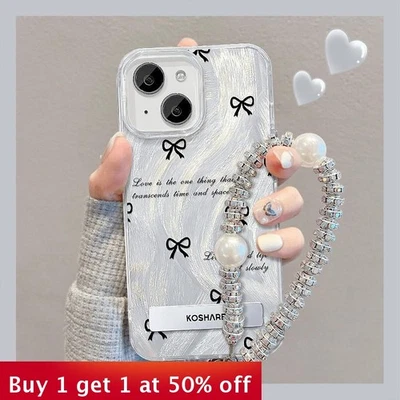 Funda de teléfono con arco de puntos pulsera para iPhone 17 Air 17 Pro Max 16 15 14 13 12 11 XR XS Foto 1 de 4