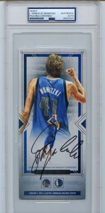 Dirk Nowitzki Luka Doncic Signed Autograph Jersey Retirement Ticket Mavs PSA DNA - Picture 1 of 2