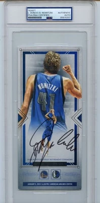 Dirk Nowitzki Luka Doncic Signed Autograph Jersey Retirement Ticket Mavs PSA DNA - Image 1 of 2