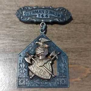 1902 Knights Of Pythias FCB Supreme Lodge Silver Badge Pin, Sherman D. Brown - Picture 1 of 8